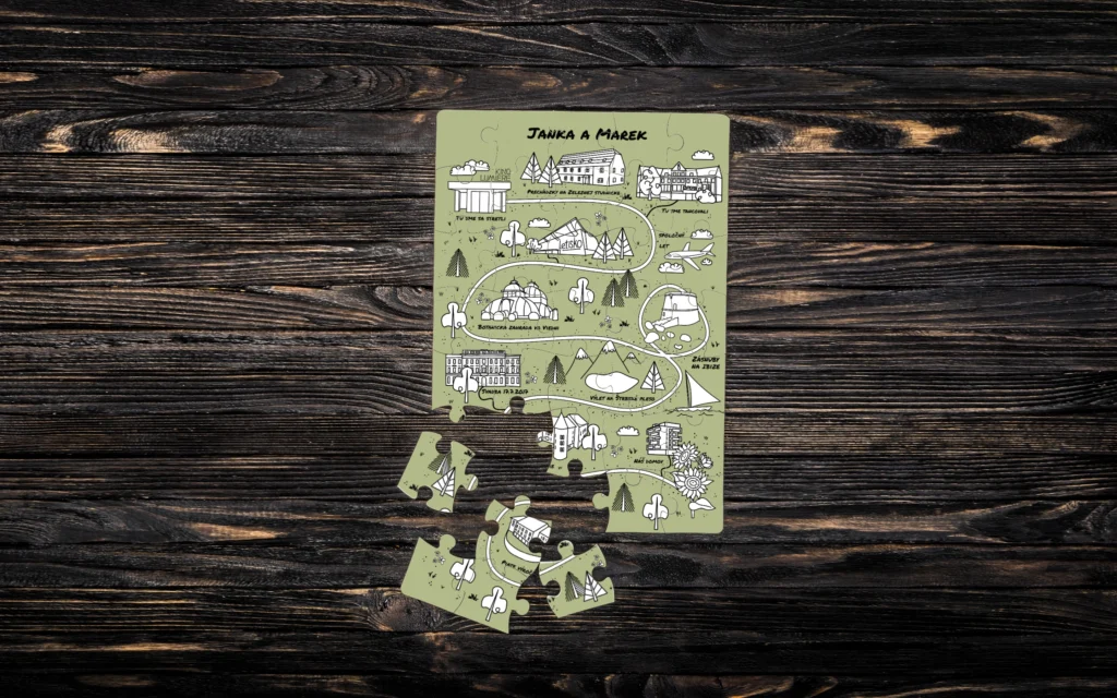 Mapy z lásky puzzle - darček na prvé výročie